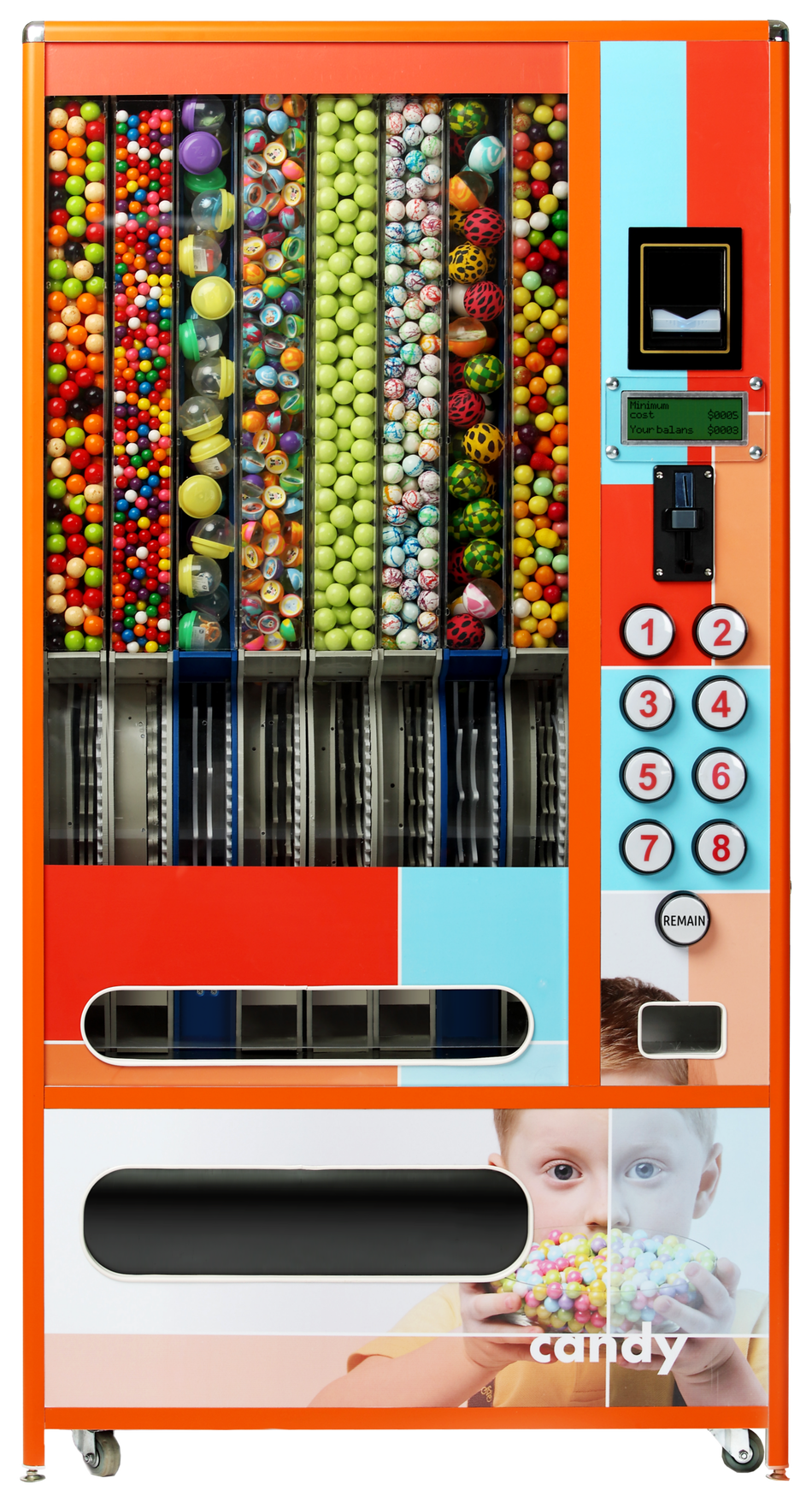 Giant Electronic Gumball Machine with Credit Card Reader